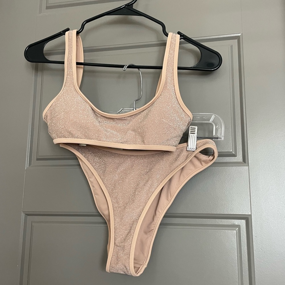 Aerie scoop neck bathing suit with cheekiest bottoms